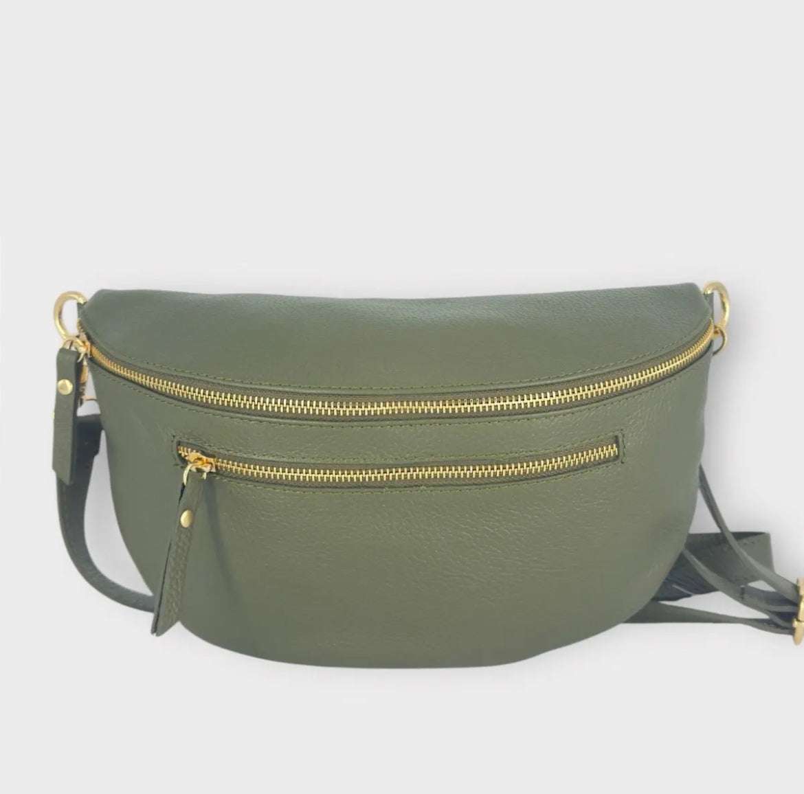 Sac banane cuir femme | BANANE LARGE TRIPLE ZIPPES