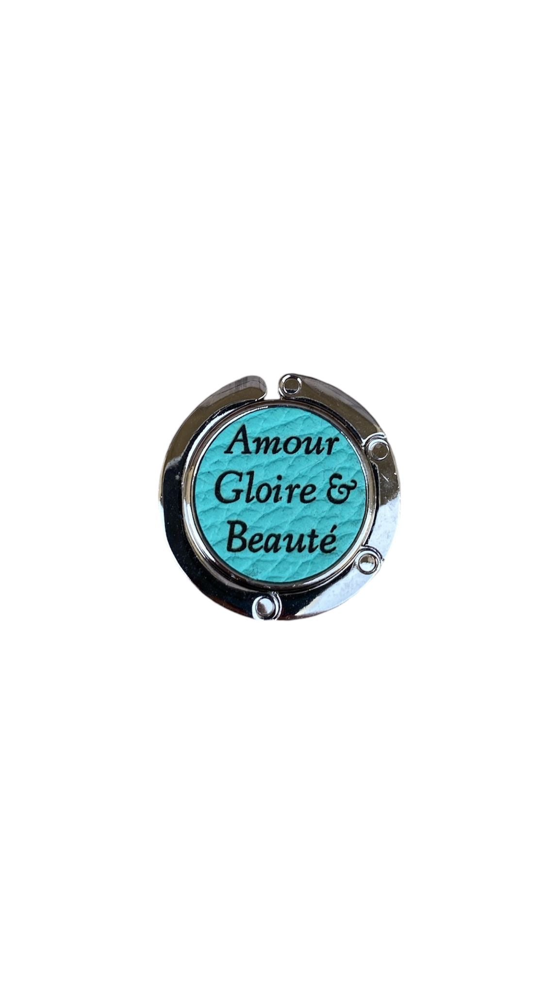 Accroche-sac cuir | ACCROCHE-SAC CUIR "AMOUR, GLOIRE & BEAUTE"