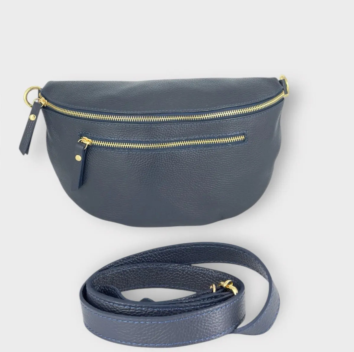 Sac banane cuir femme | BANANE LARGE TRIPLE ZIPPES