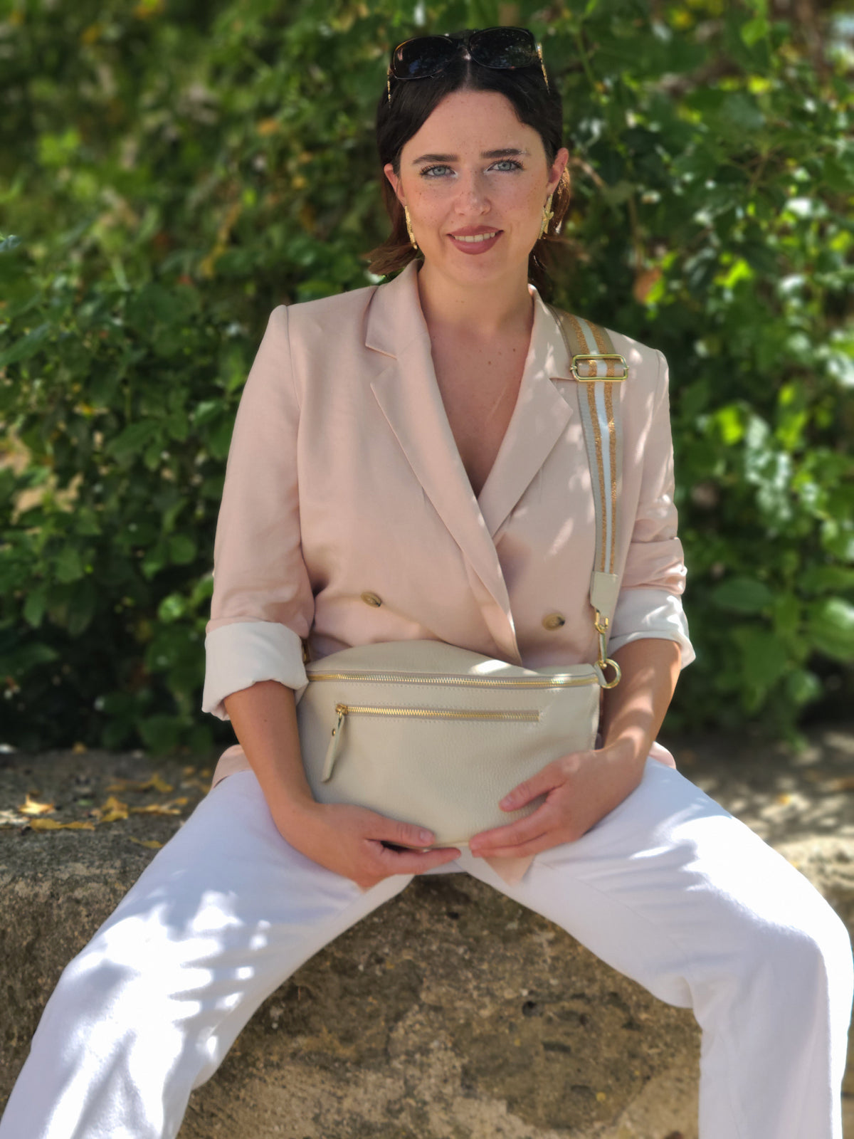Sac banane cuir femme | BANANE LARGE TRIPLE ZIPPES