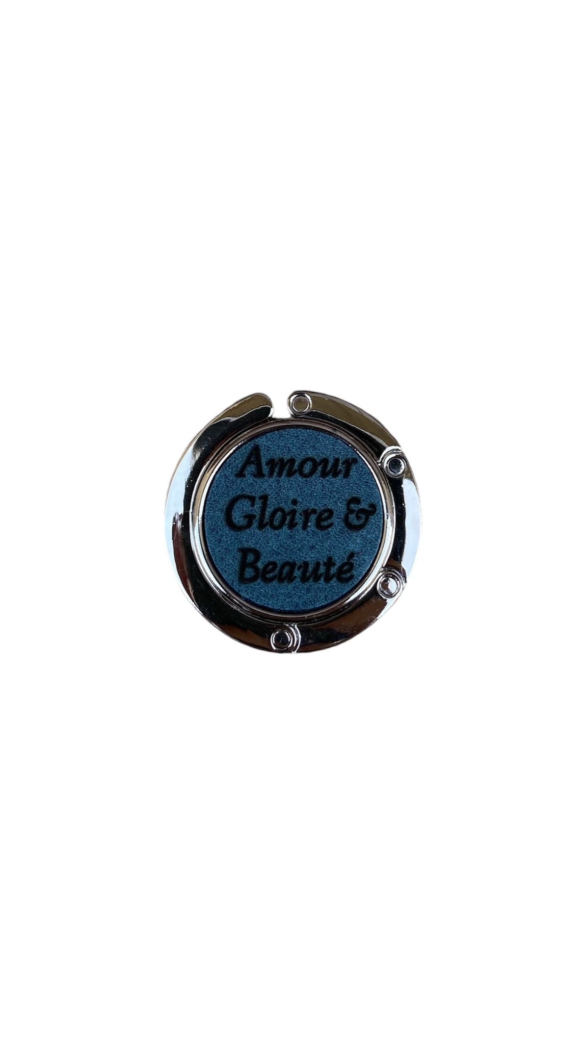 Accroche-sac cuir | ACCROCHE-SAC CUIR "AMOUR, GLOIRE & BEAUTE"