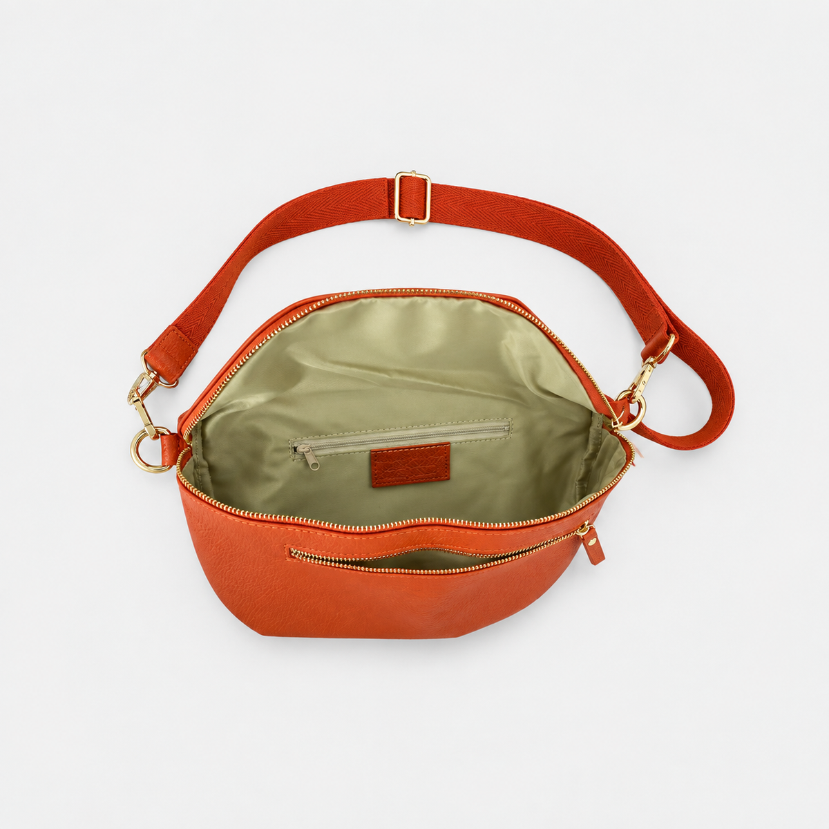 Sac banane cuir femme | BANANE LARGE TRIPLE ZIPPES