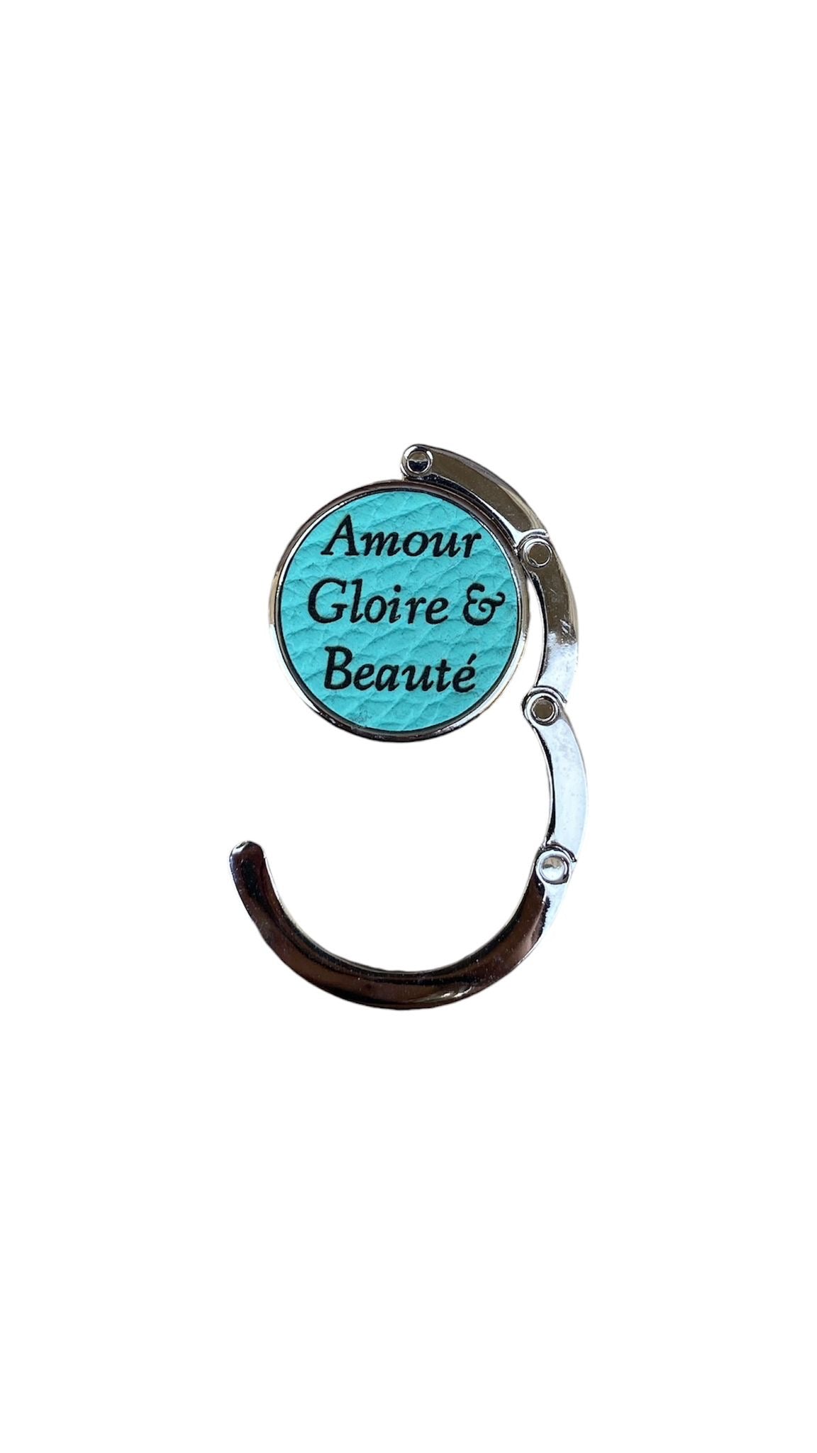 Accroche-sac cuir | ACCROCHE-SAC CUIR "AMOUR, GLOIRE & BEAUTE"